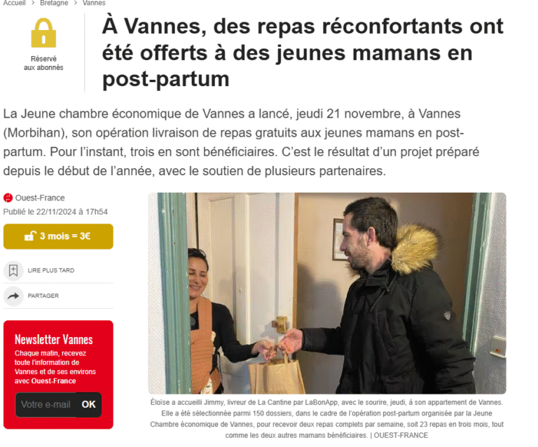 Portage de repas dans la période de post partum
